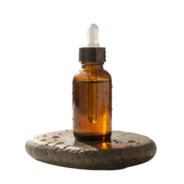 The serum bottle cut out on a transparent background